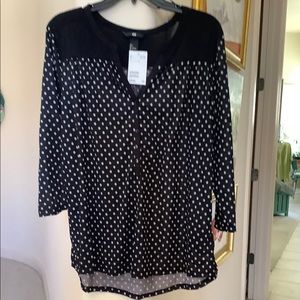 Women’s 3/4 sleeve NWT polka dot shirt